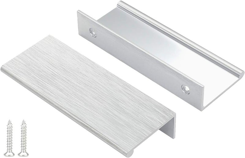 Peaha 10 Pack Kitchen Cabinet Handles 3 inch Brushed Nickel Pulls for Dresser Drawers Door Edge Finger Pull Hardware - Image 1